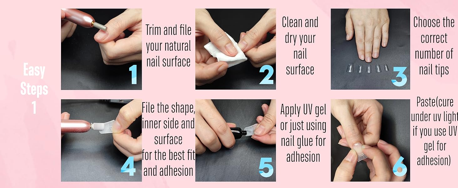 how to use extra short full cover duck nails 1