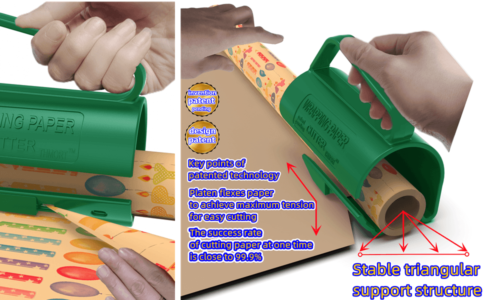 THMORT Wrapping Paper Cutter (2packs) for Christmas Gift Wrap Cutter Easy Sliding