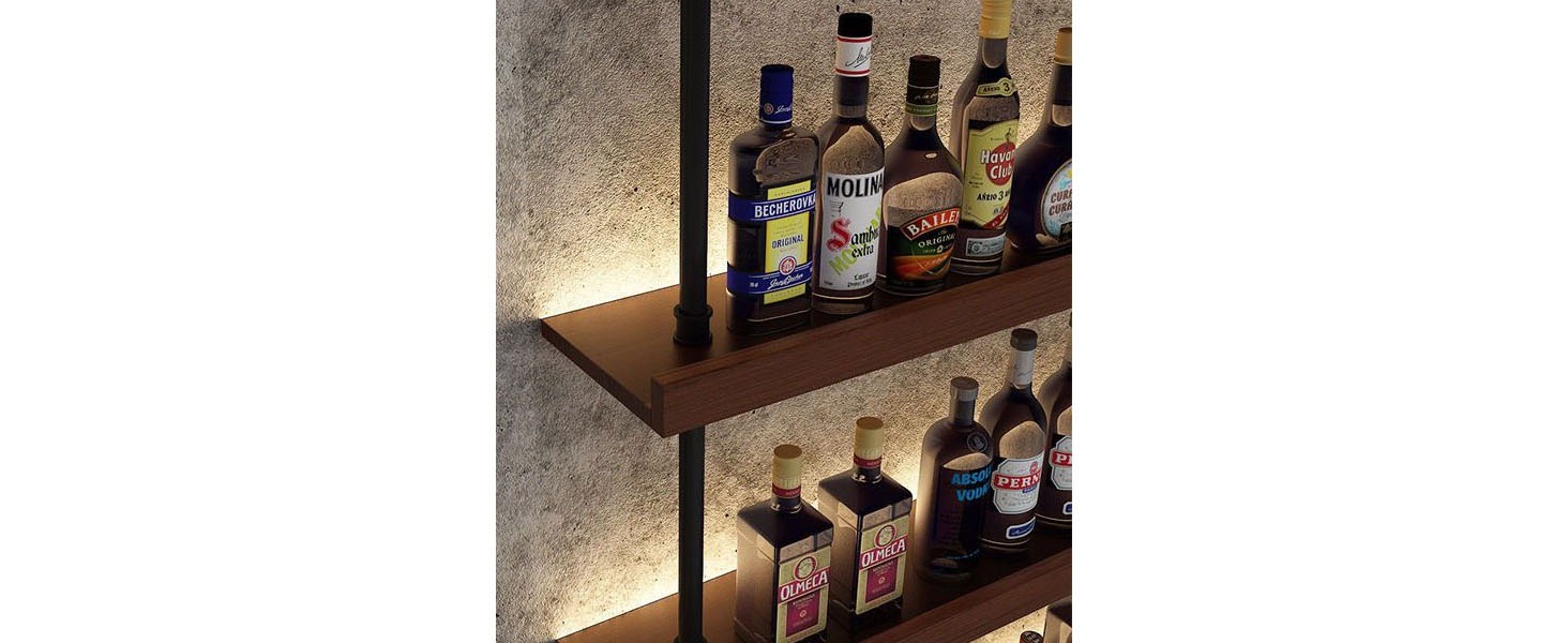 HFTUW Large Wall Mounted Wine Rack, 3 Tier Industrial Pipe