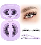 wiwoseo Magnetic Eyelashes with Applicator No Glue Needed Magnetics Eyelashes Natural Look Magnet...