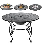 Giantex Fire Pit Table 4-in-1 Outdoor Dining Table, 36 Inch