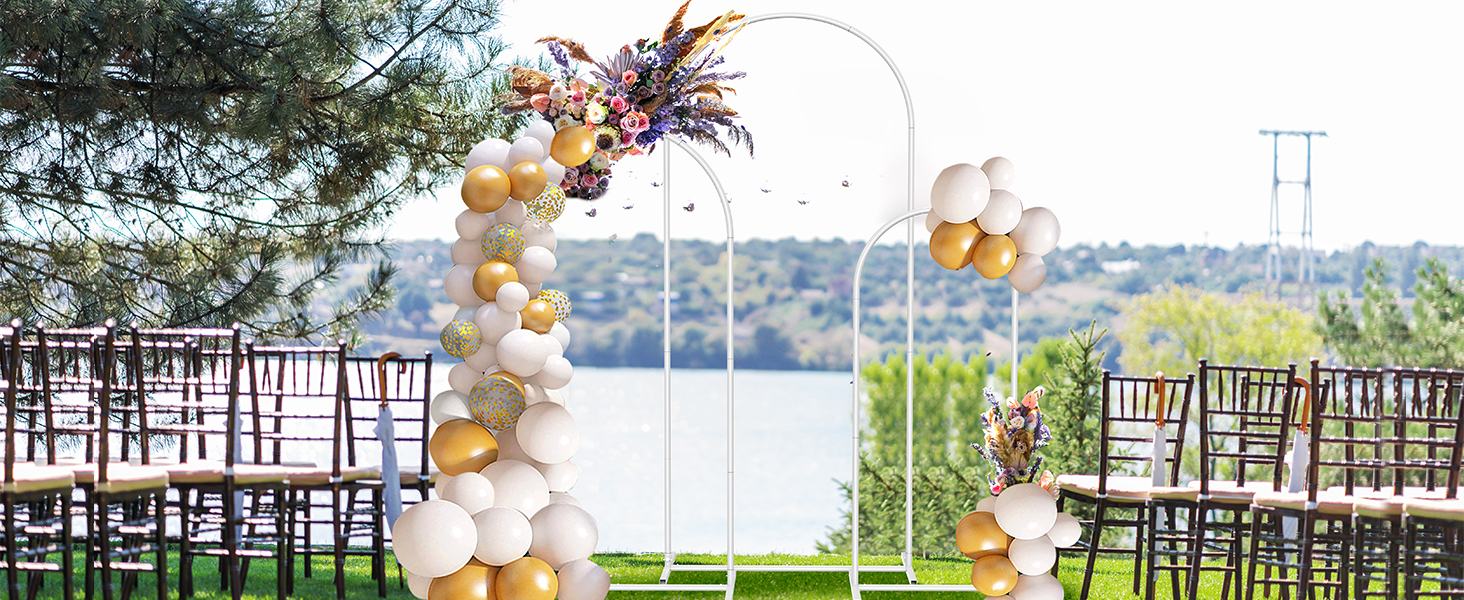 Arch Backdrop Stand Set of 3, 6FT,5FT,4FT, Metal Wedding Balloon Arch Stand,Photo