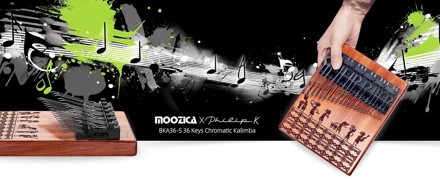 MOOZICA 36 Keys Professional Solid Wood Flatboard