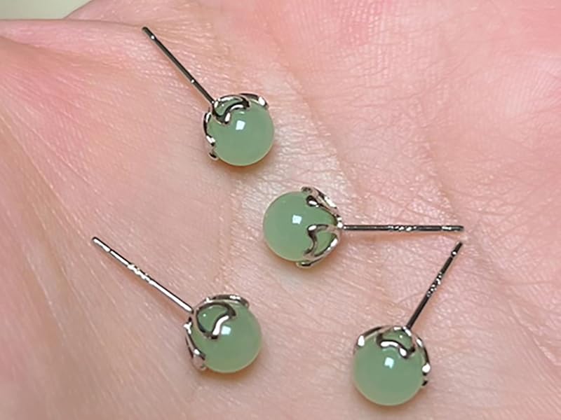 Kanade】本翡翠S925銀 グアテマラ氷辣緑ジェイダイト ピアス Kanade