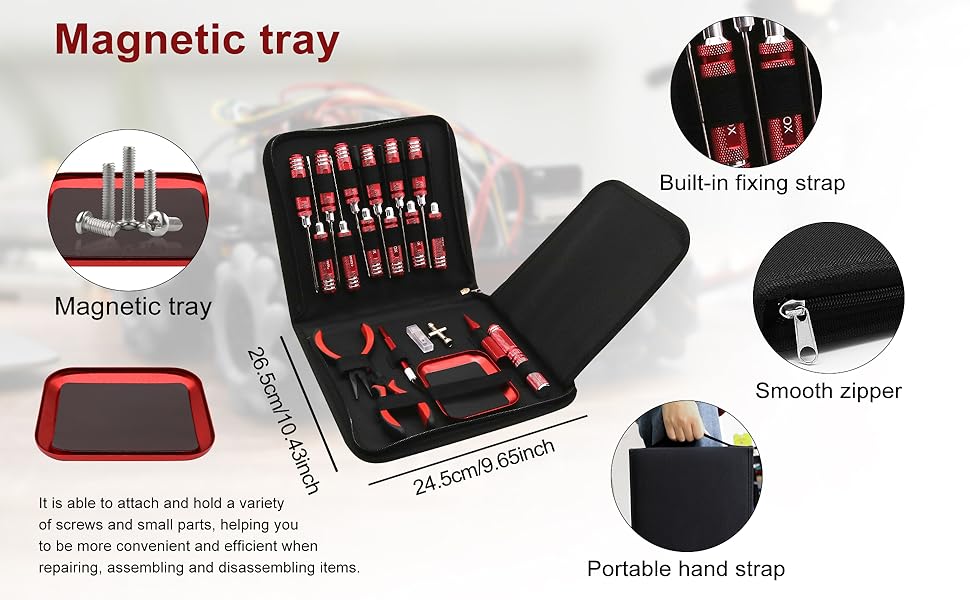 19Pcs RC Car Tool Kit Hex Screwdriver Set Hex Nut Drivers