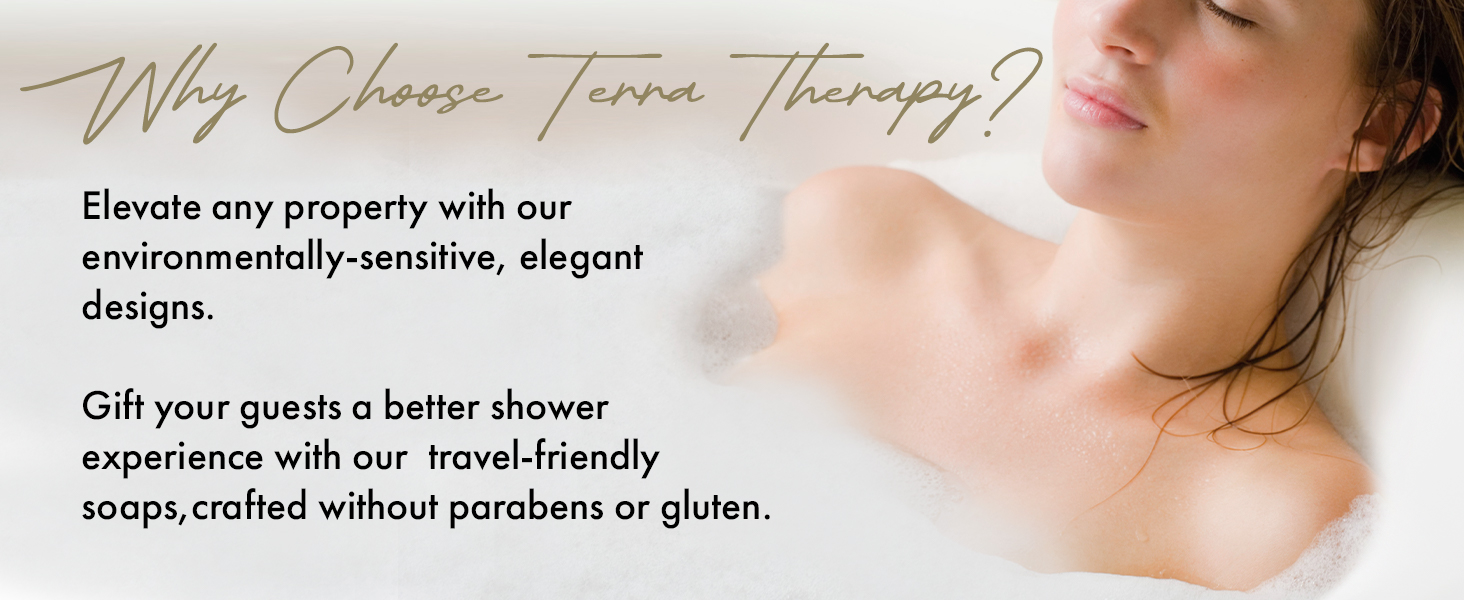 Terra Therapy Hospitality Set Cleansing bar shampoo conditioner lotion body wash