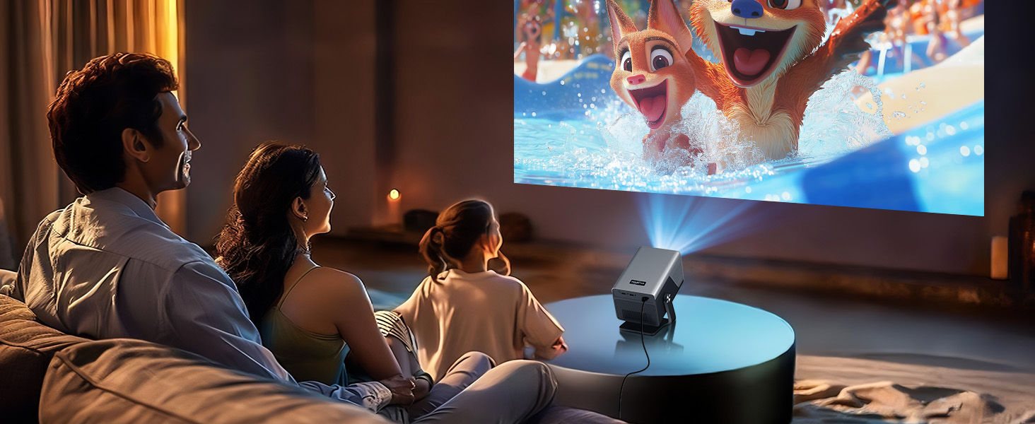 Portable Projector for Outdoor, Home Cinema, Business Presentations