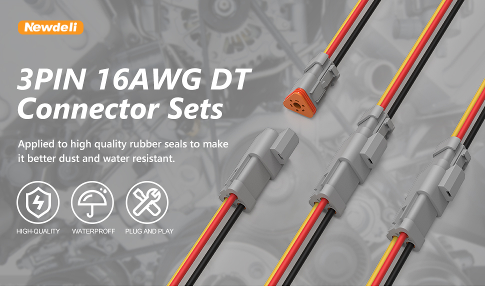 Amazon.com: Newdeli Deutsch 3 Pin Connector Kit Waterproof