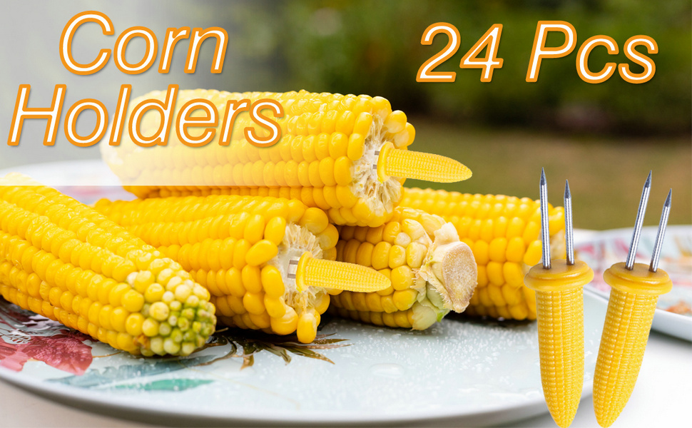 24 Pack Stainless Steel Corn Holders, Corn on The Grill, Corn on The Cob Skewers