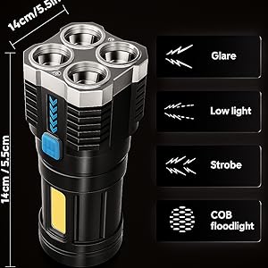 rechargeable flashlight USB flashlight, COB flashlight, camping flashlight, high lumen flashlight