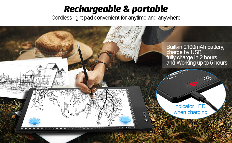 Rechargeable A4 LED Light pad, IMAGE Tracing Pad
