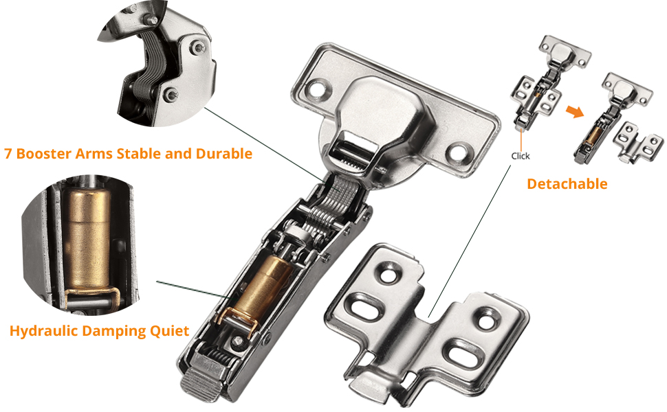Kitchen Soft Close Hinge, Kamtop 20 Pack 110 Degree Half