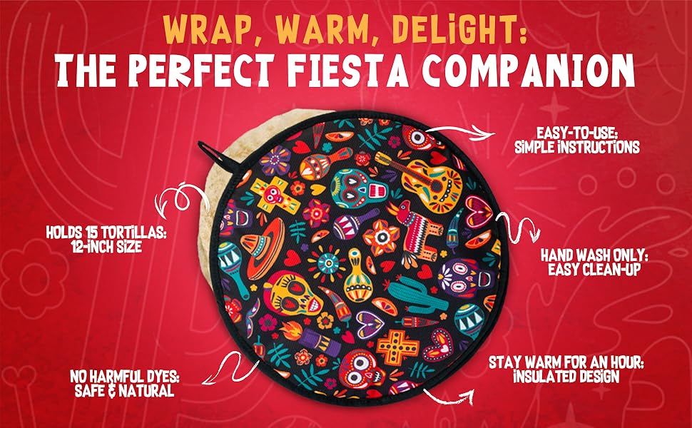 Everbrook Tortilla Warmer Pouch Tortilla Holder 12 Inch