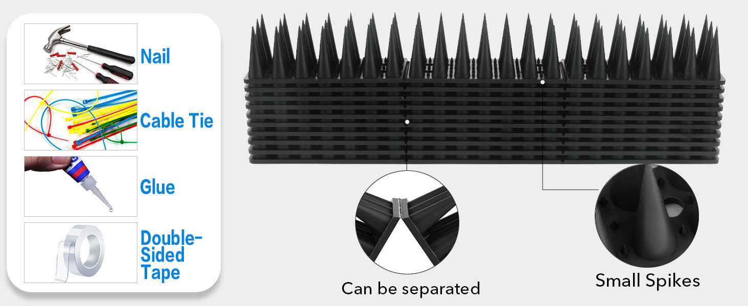 BORHOOD Bird Spikes for Outside, 40 Pack Bird Deterrent