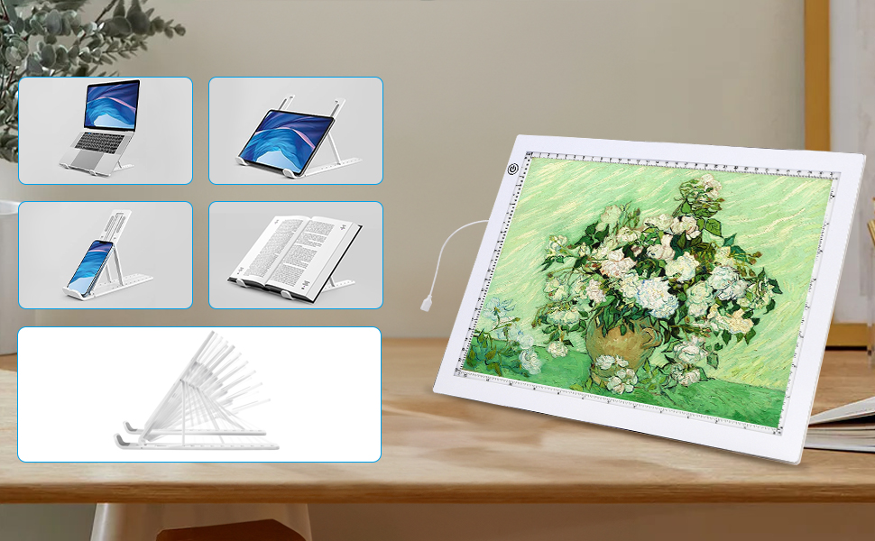 A3 Drawing Light Box, Diamond Painting Accessories Light Pad with Stand