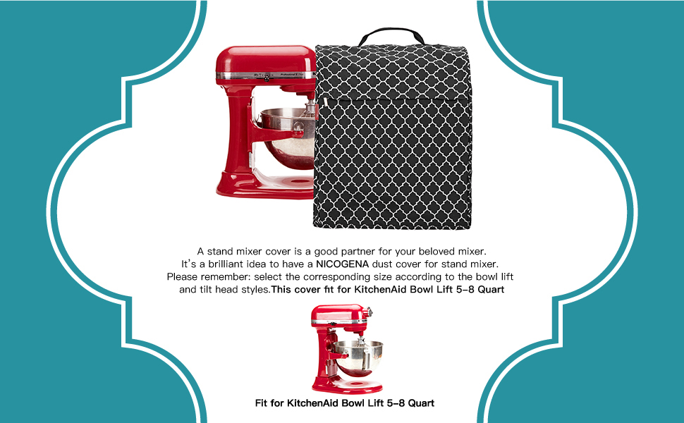 NICOGENA Stand Mixer Cover Compatible with KitchenAid Bowl