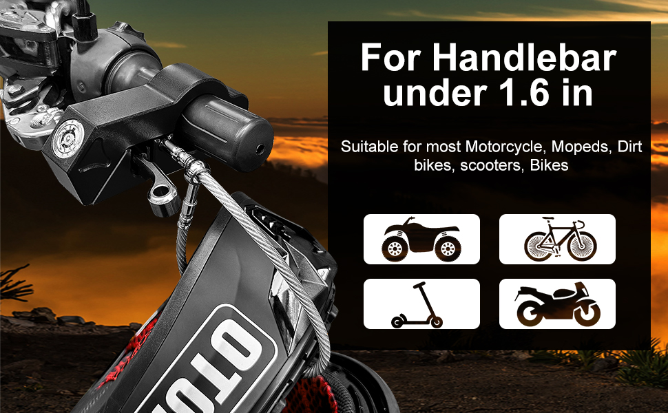 Motorcycle Lock Helmet Lock - Motorcycle Locks Anti Theft for Helmet & Handlebar