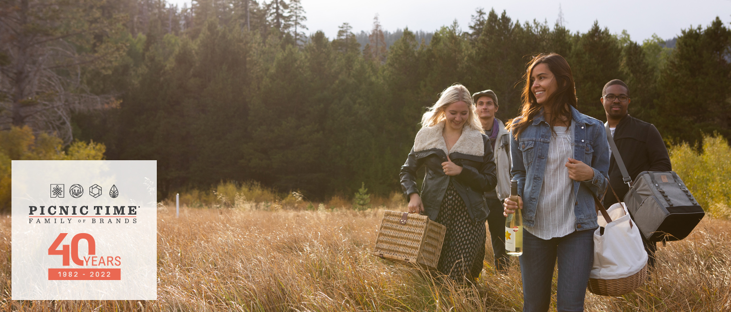 PICNIC TIME Heart Wicker Picnic Basket, 2 Person Set