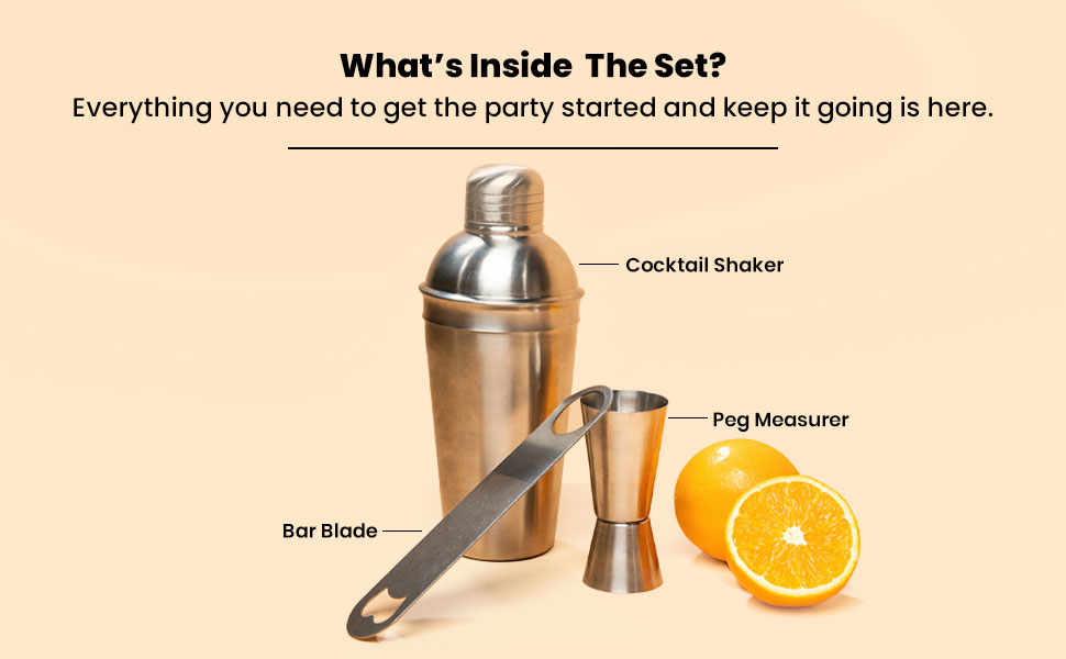 Buy MensXP Beginner's Bar Tool Set, 3 Pcs Stainless Steel Online at Low