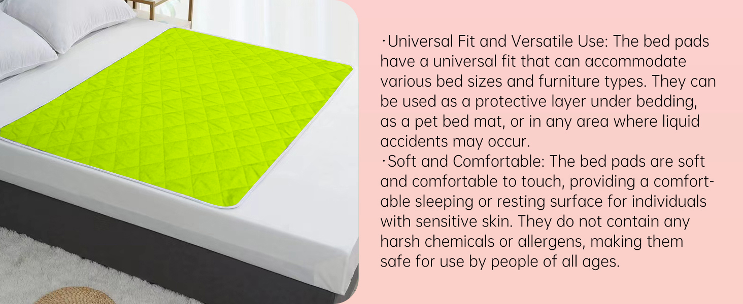 ADBENI HOME Washable Waterproof Incontinence Underpad | Quilted Cotton