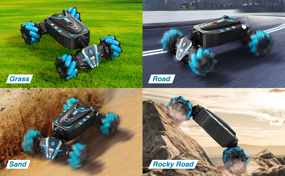 Ferngesteuertes Auto für Kinder, RC Stunt Auto mit Licht und Sprühen, 2 ...