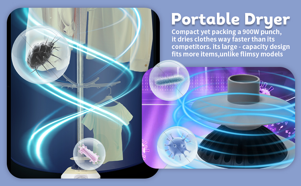 Portable Clothes Dryer - Upgraded Large Capacity for Families, Apartments,Travel and RV, Mini 900W Fast-Drying Machine for Clothing and Shoes Quick And Easy to Use Foldable Compact Dryer 18 portable clothes dryer