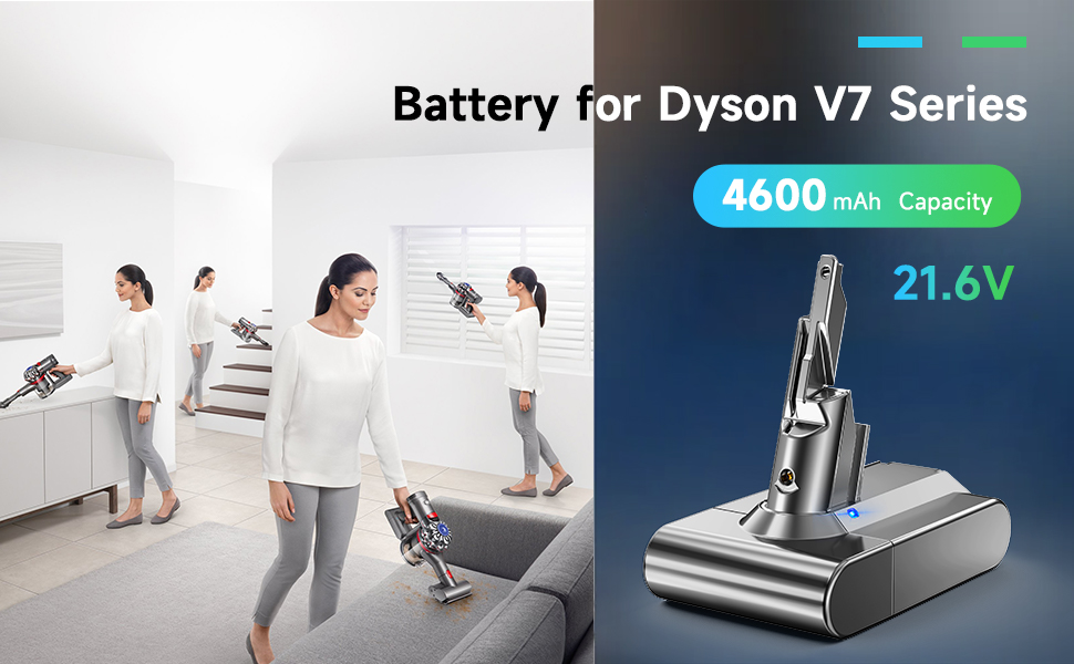 Battery for Dyson V7, 4600mAh Replacement Battery for V7 Mattres, V7