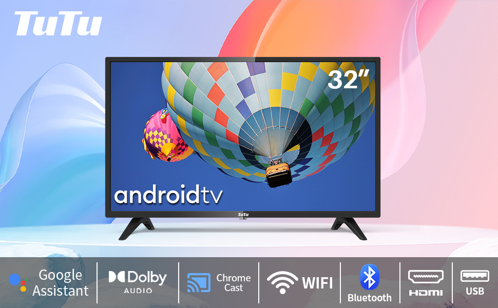 TuTu Smart TV 32 Pulgadas LED HD Ready Televisor con Dolby ...