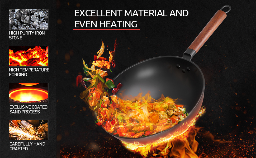 wok carbon steel wok wok pan cast iron wok non stick wok