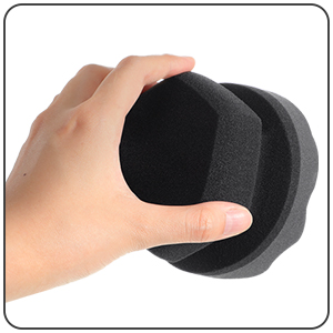 6 Pcs Tire Hex Grip Dressing Applicator Washable Tire Shine Applicator Dressing Pad Car Detailing Foam Sponge Reusable Tire Cleaner Sponge for No Slip Tire (Black, Red, Blue, 3.15 Inch Diameter) 16 1