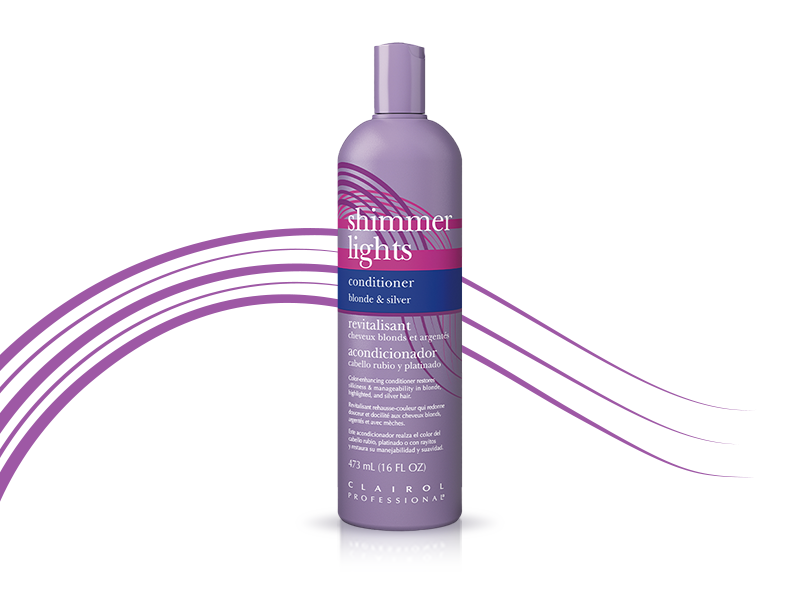Clairol Professional Shimmer Lights Purple ConditionerNeutralizes Brass and Yellow Tones