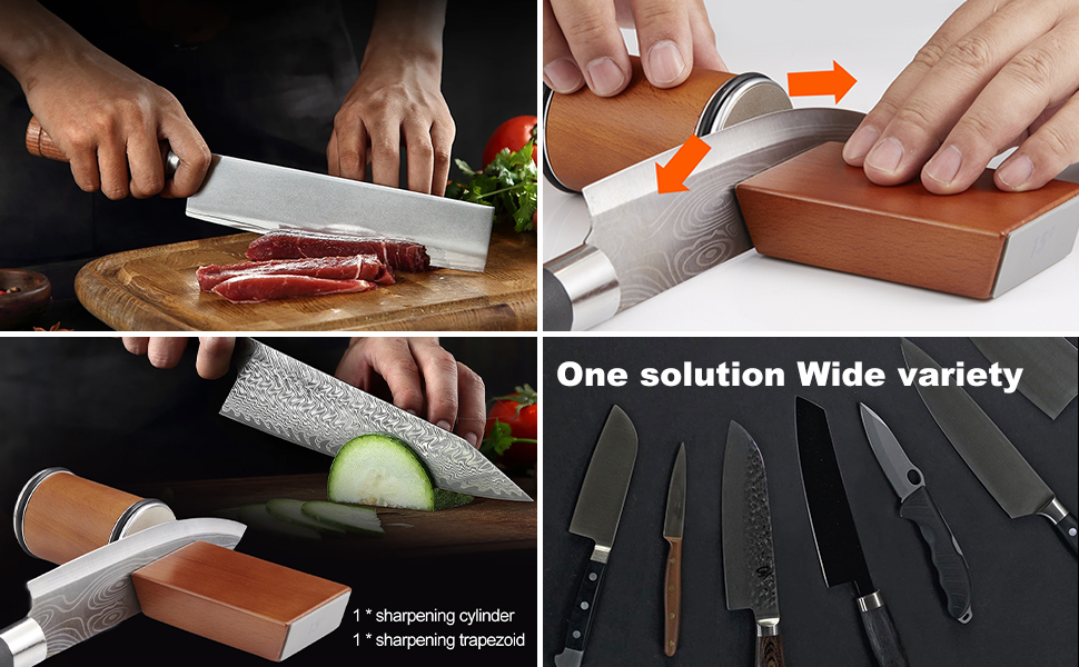 Flyxiregg Rolling Knife Sharpener Tool, Kitchen Knife Sharpener Kit Industrial