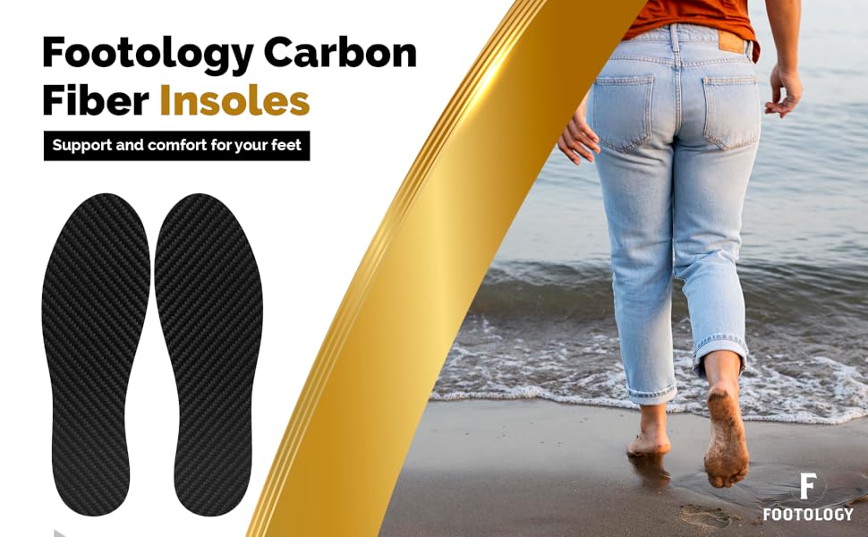 Footology Carbon Fiber Insoles1 Pair Rigid Carbon Fiber