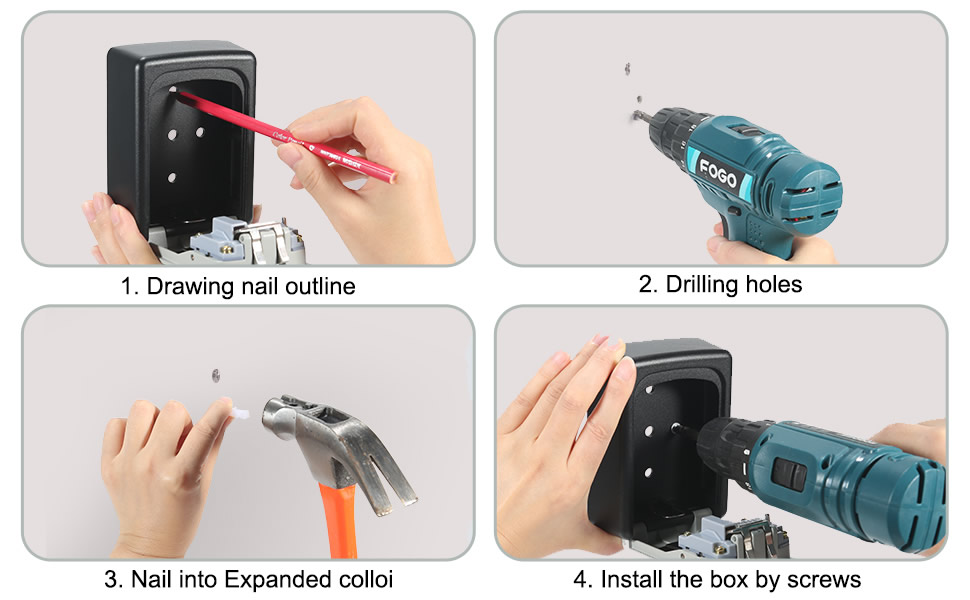 Manguogo Key Safe Wall Mounted,Waterproof Lock Box,Security Key Box