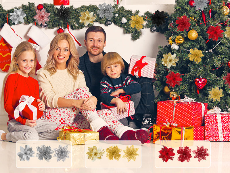 Christmas Glitter Flowers