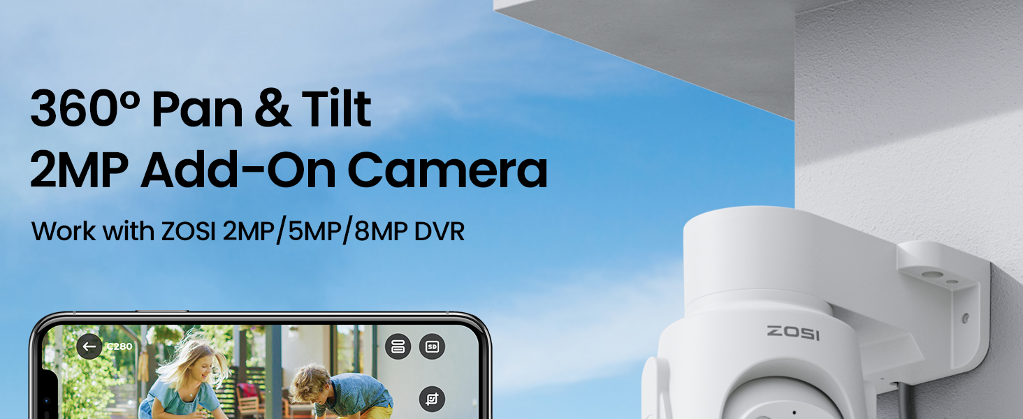 ZOSI 1080P Pan Tilt Analog HD TVI Wired Security Camera