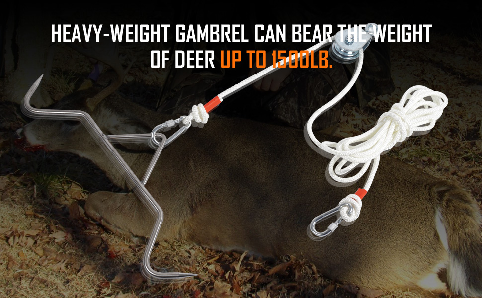 Yorikyas Hunting Game Hoist Gambrel Pulley Lift System for Deer Hanger Hunting Game