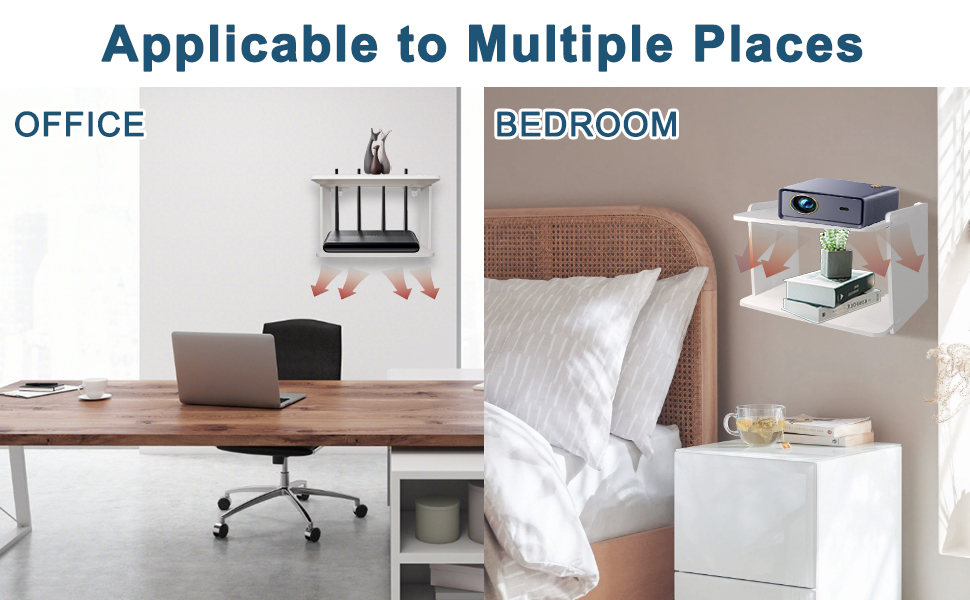 Projector Wall Mount Shelf, Upgraded Projector Shelf for Wall Heat