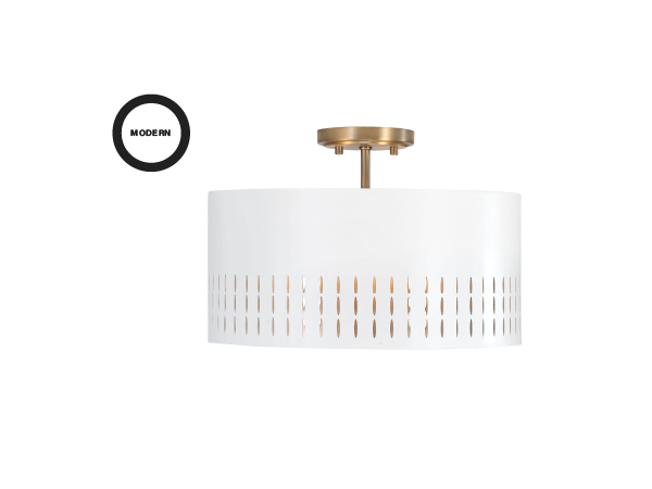 H.eden allen + roth Eden 1-Light 13-in Matte Black Semi Flush Mount