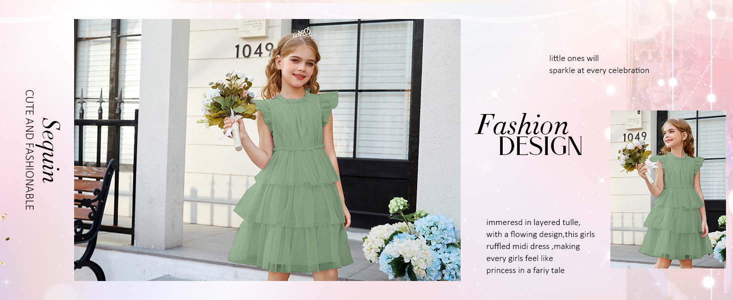 This girls summer party elegant dress have four colors choice