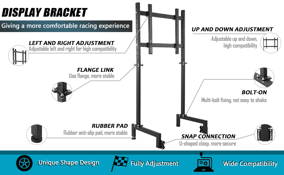 Anman Racing Pro Visualizer Display Stand, Supports 24 to 60 inch Screen Display Stands