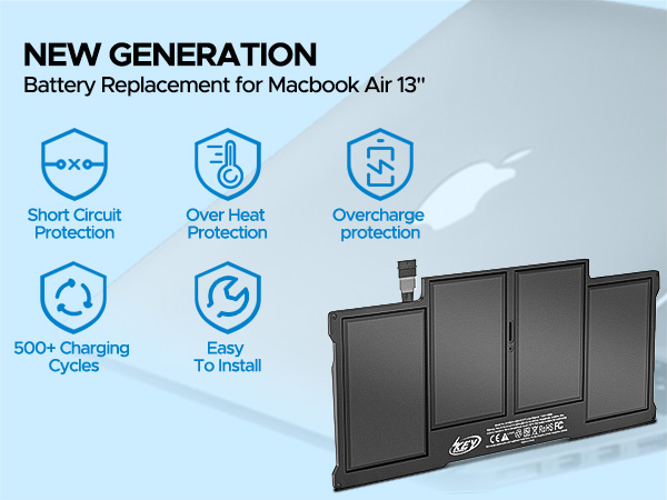 Amazon.com: Key Power A1466 電池,13 吋MacBook Air 電池替換