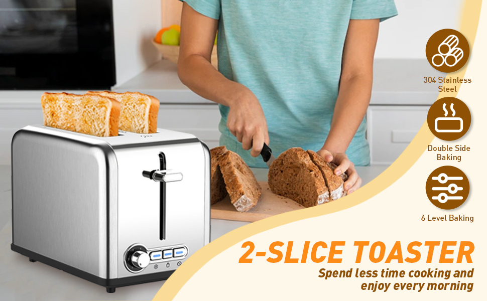 2 Slice Toaster Stainless Steel-1