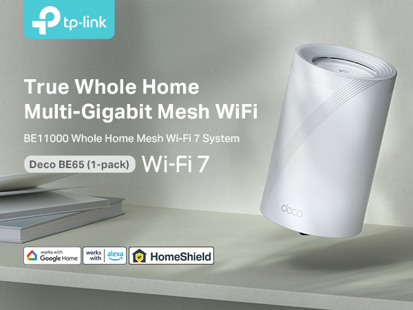 TPLINK Wi-Fiルーター Deco BE65　1P(1パック) Deco BE65 | BE9300 トライバンドメッシュWi-Fi 7システム | TP