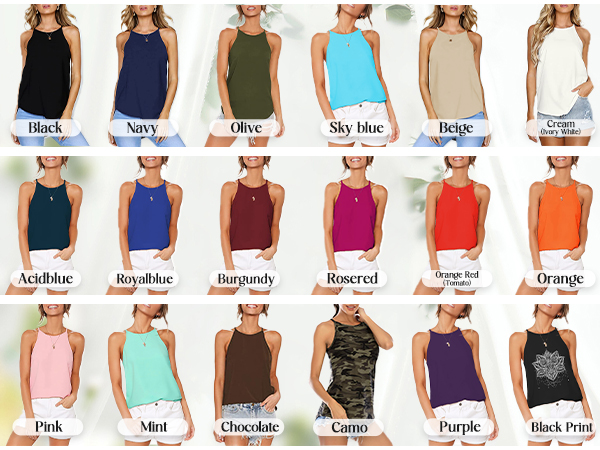 THANTH Womens Sexy Summer Shirts Flowy Halter Spaghetti