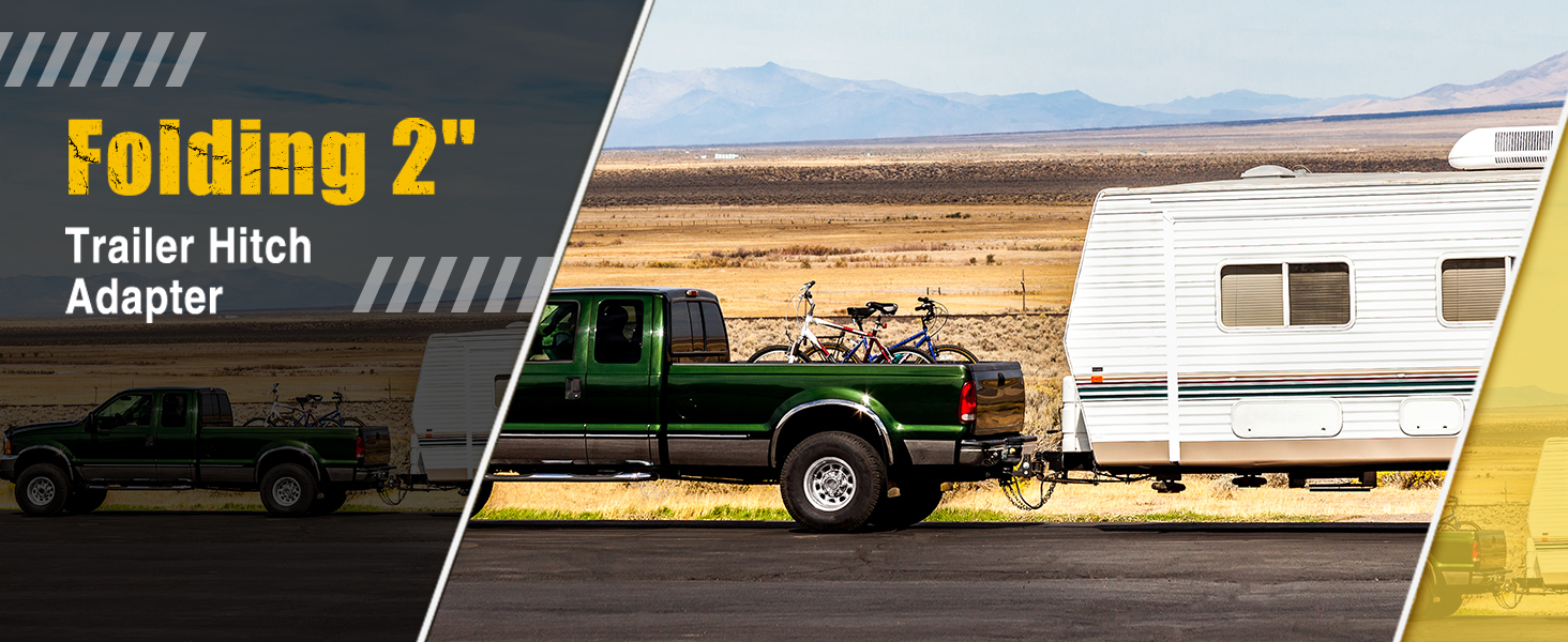 GADFISH Folding 2" Trailer Hitch Adapter, 800LBS Foldable 2