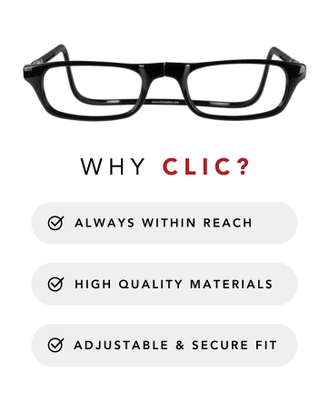 Why CliC? Always around you, higher quality, and adjustable fit