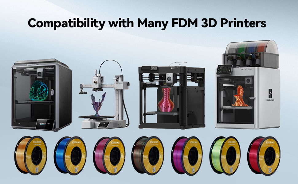 Kingroon PLA Filament, Triple Color Silk PLA Filament 10 Rolls, 10kg Spool(22lbs), 1.75 mm, Dimensional Accuracy +/- 0.03 mm, 10 Different Triple Colors 19 kingroon filament