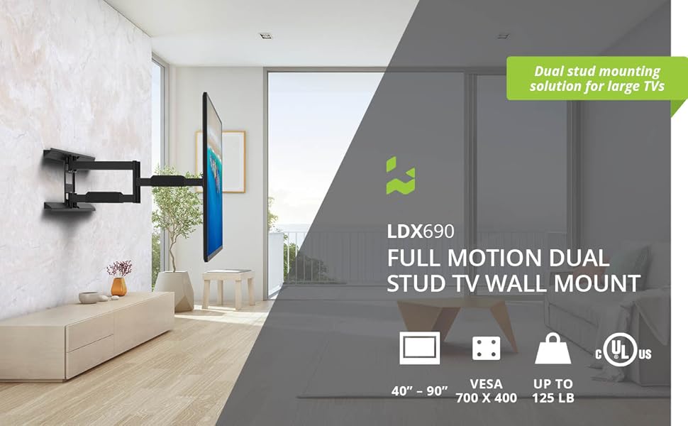 Amazon.com: Kanto LDX690 Full Motion TV Wall Mount for 40