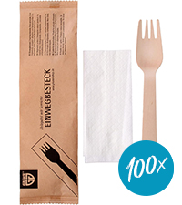 GRÄWE Einwegbesteck Holzmesser, 100 Stück, Holzbesteck ...